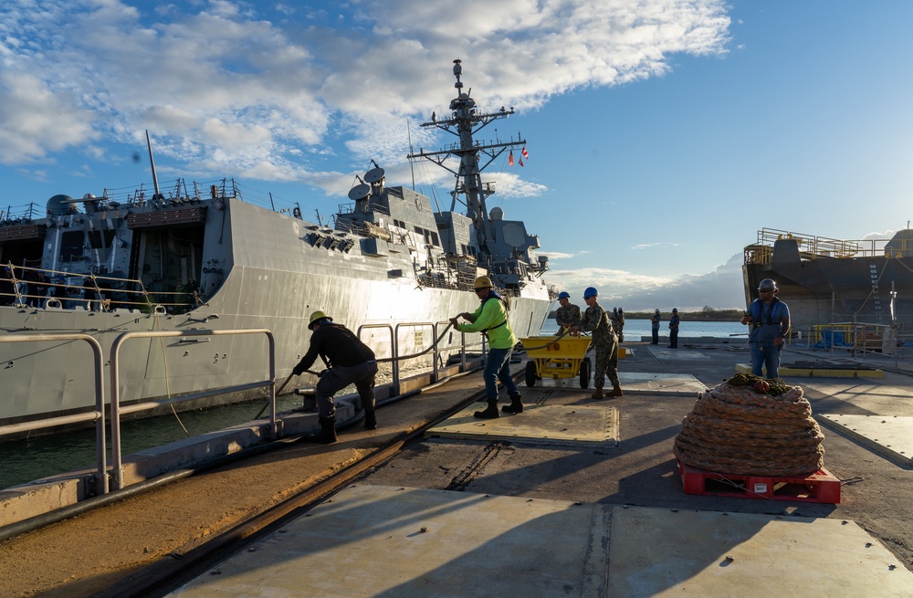 Pearl Harbor Naval Shipyard &amp; IMF Successfully Undocks USS William P. Lawrence (DDG-110)