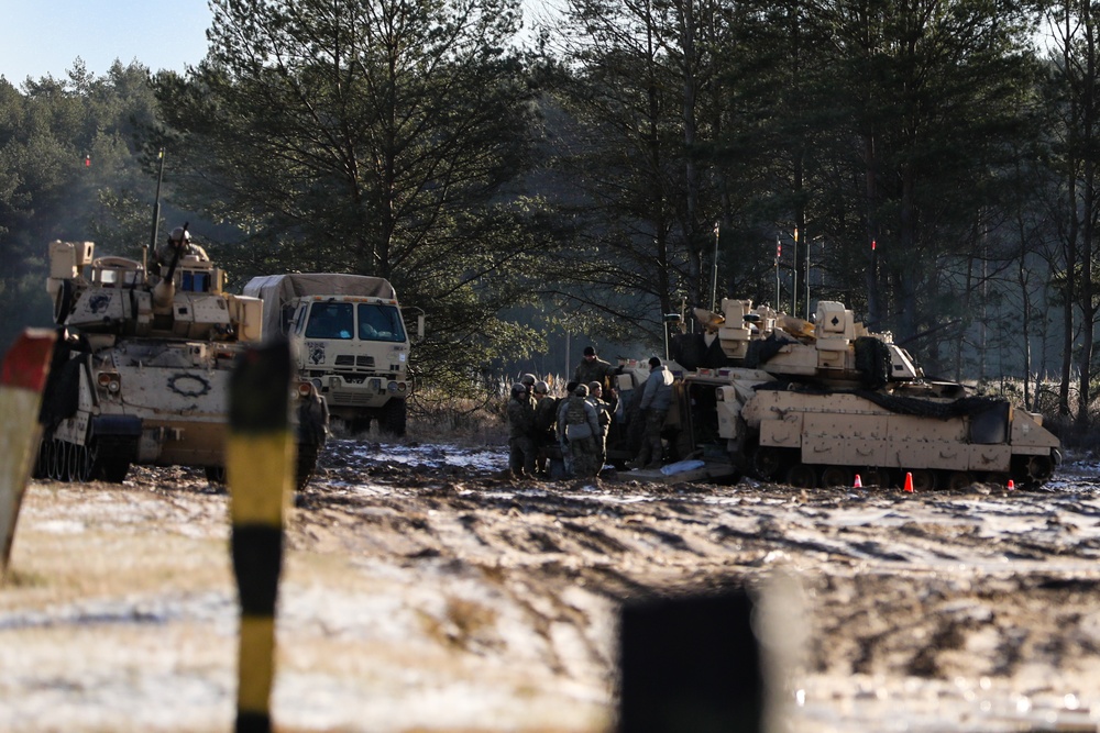 Infantry Conduct Bradley Gunnery at Konotop Range