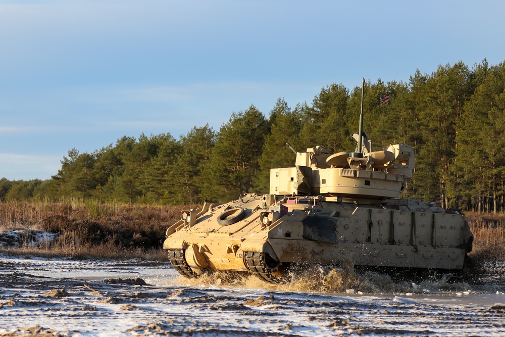 Infantry Conduct Bradley Gunnery at Konotop Range