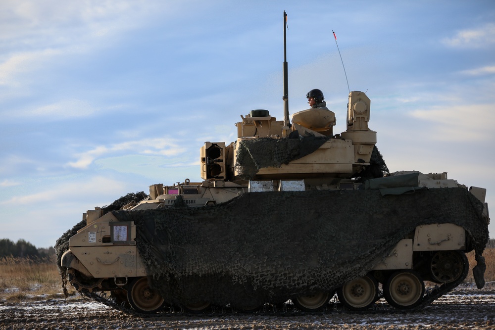 Infantry Conduct Bradley Gunnery at Konotop Range