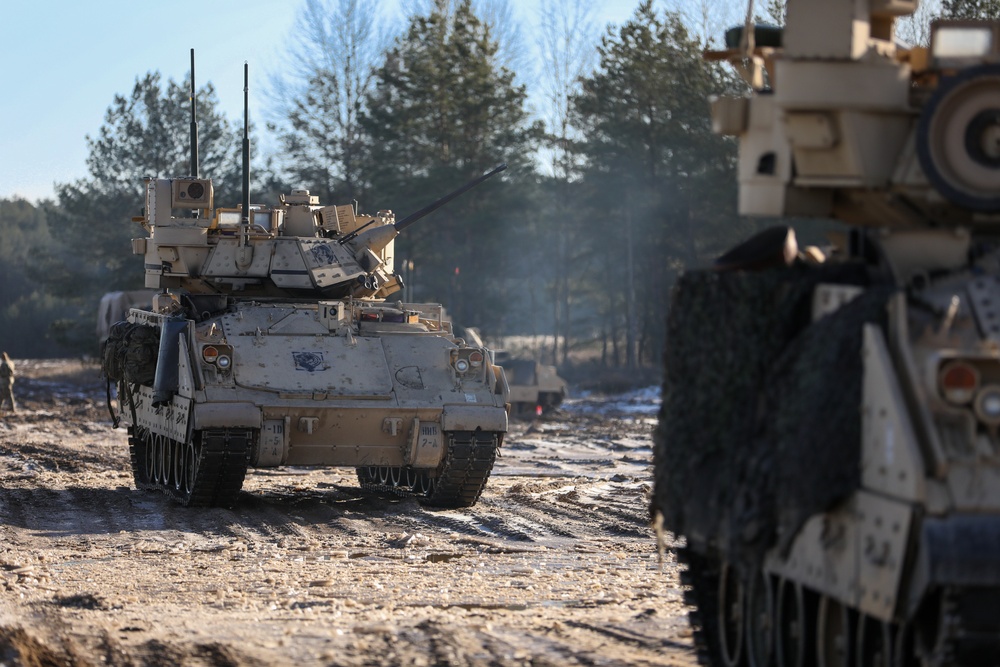 Infantry Conduct Bradley Gunnery at Konotop Range