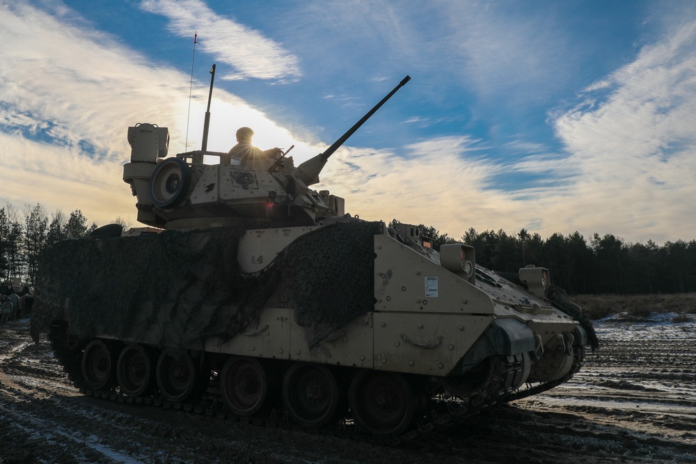 Infantry Conduct Bradley Gunnery at Konotop Range