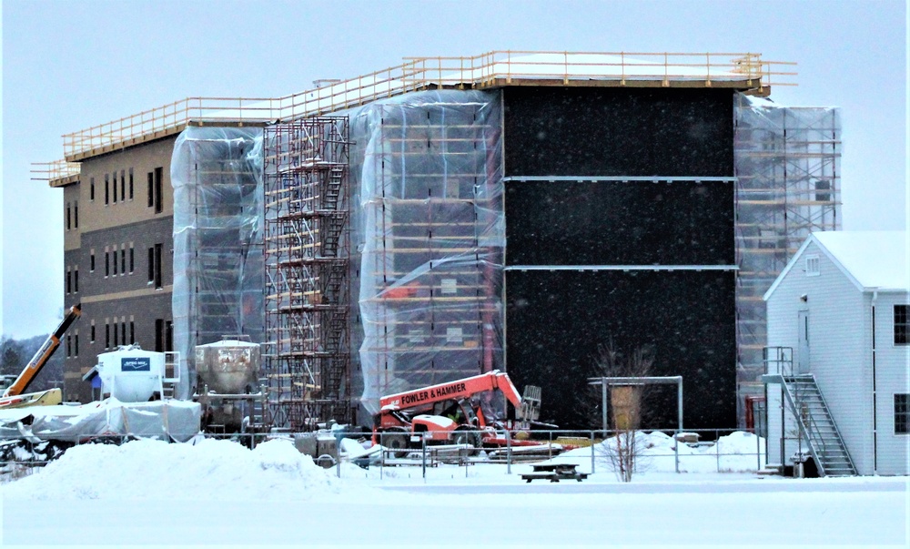 Contractor continues to make progress on new Fort McCoy barracks despite winter’s grip