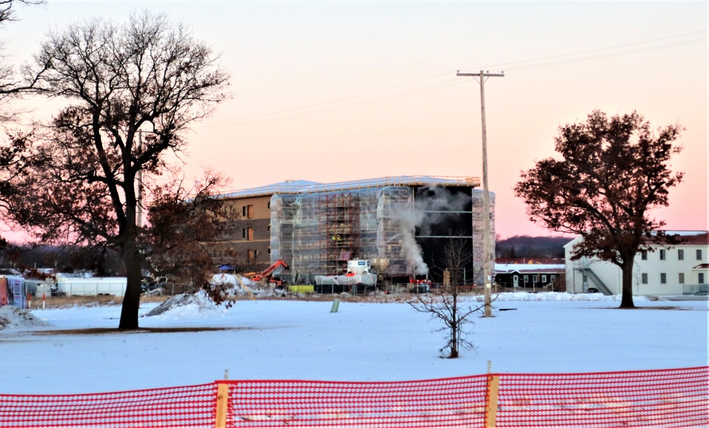 Contractor continues to make progress on new Fort McCoy barracks despite winter’s grip