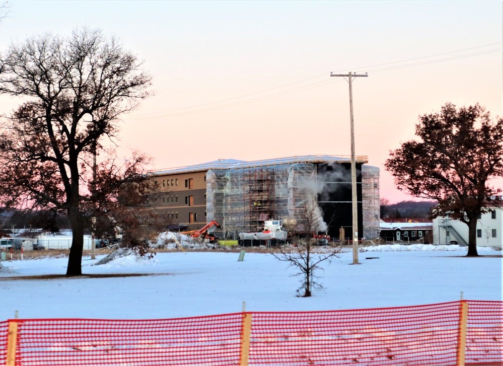 Contractor continues to make progress on new Fort McCoy barracks despite winter’s grip