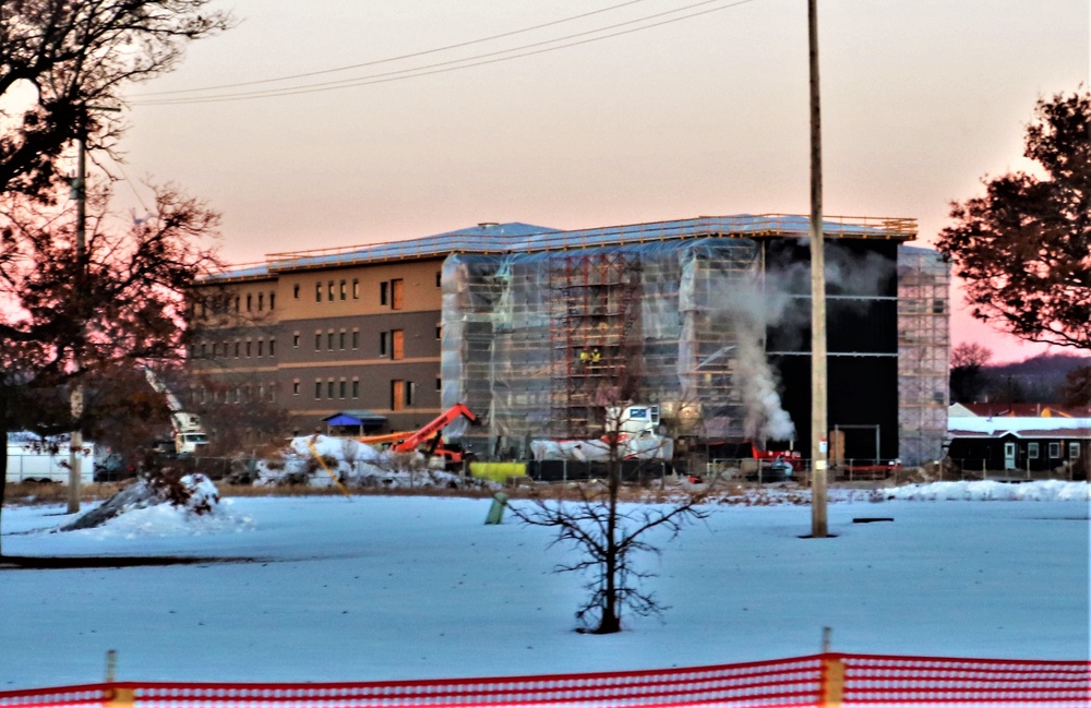 Contractor continues to make progress on new Fort McCoy barracks despite winter’s grip