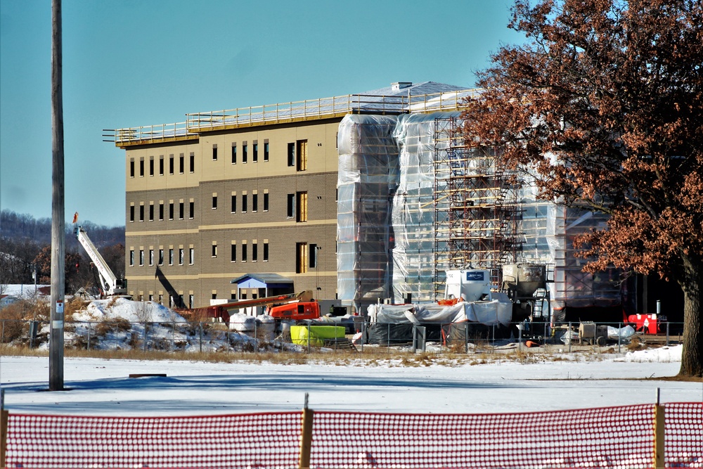 Contractor continues to make progress on new Fort McCoy barracks despite winter’s grip