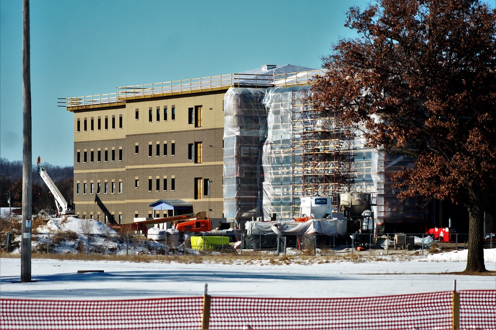 Contractor continues to make progress on new Fort McCoy barracks despite winter’s grip