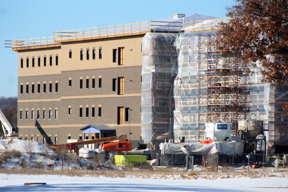 Contractor continues to make progress on new Fort McCoy barracks despite winter’s grip