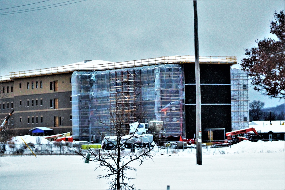 Contractor continues to make progress on new Fort McCoy barracks despite winter’s grip