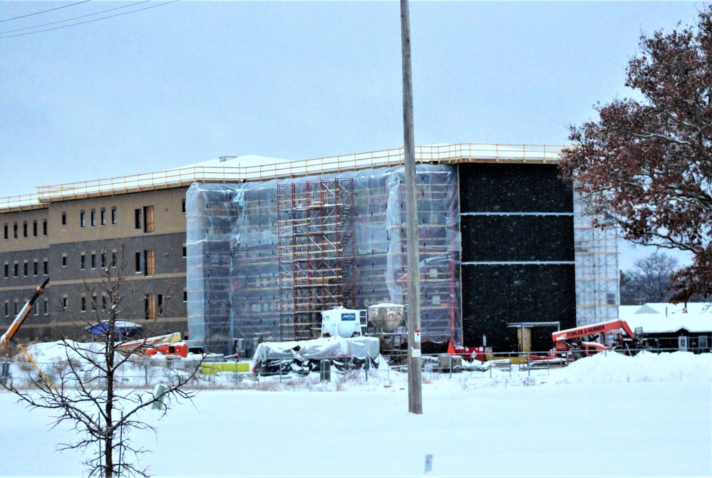 Contractor continues to make progress on new Fort McCoy barracks despite winter’s grip