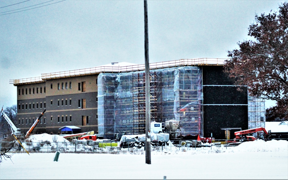 Contractor continues to make progress on new Fort McCoy barracks despite winter’s grip