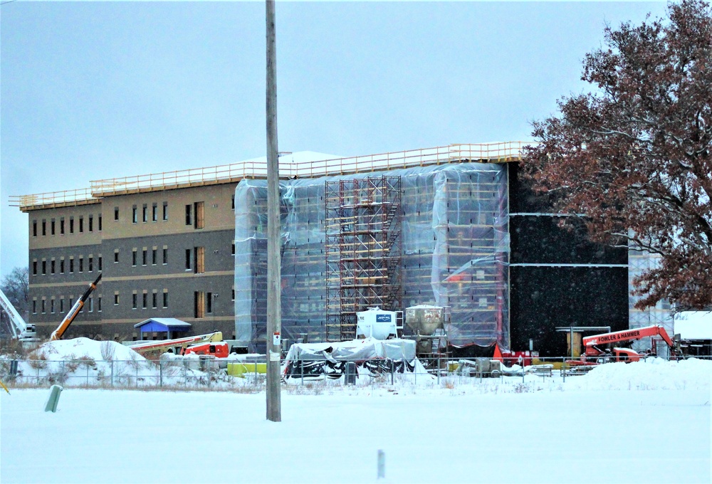 Contractor continues to make progress on new Fort McCoy barracks despite winter’s grip