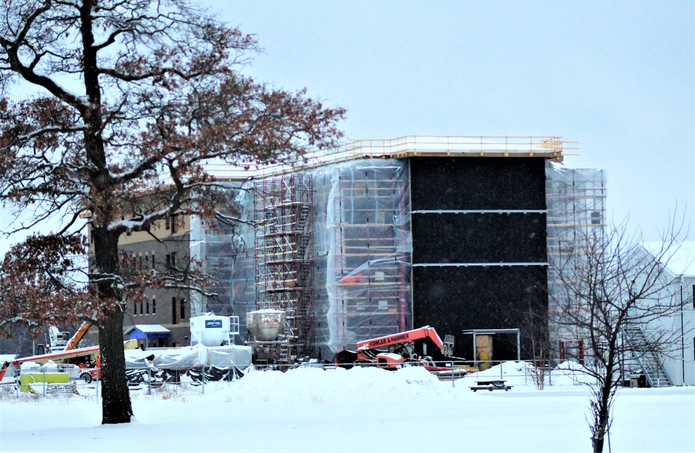 Contractor continues to make progress on new Fort McCoy barracks despite winter’s grip