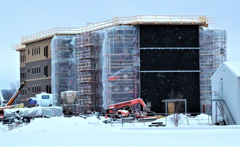 Contractor continues to make progress on new Fort McCoy barracks despite winter’s grip