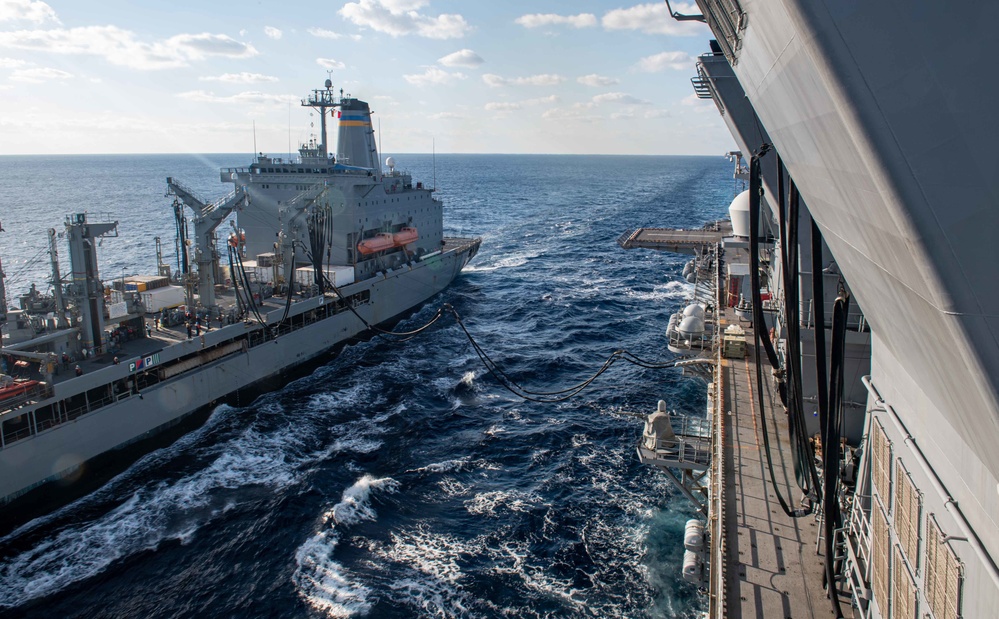 USS America Conducts a Replenishment at Sea.