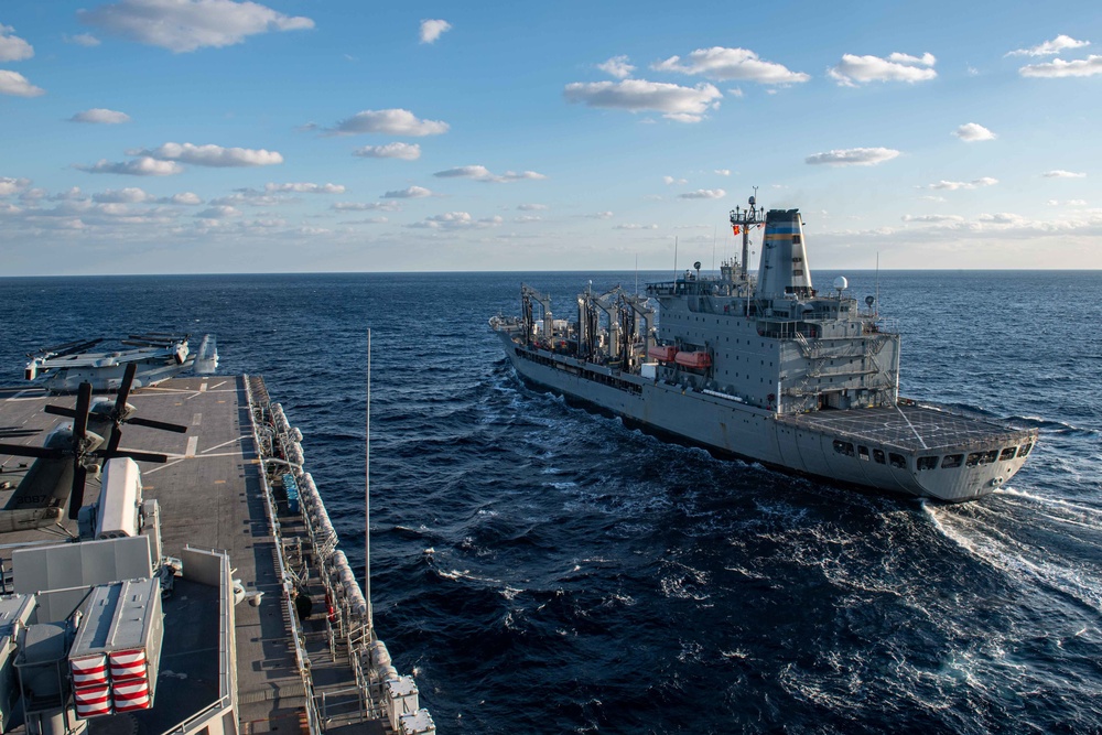 USS America Conducts a Replenishment at Sea.