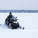 Snowmobile on northern Michigan frozen lake
