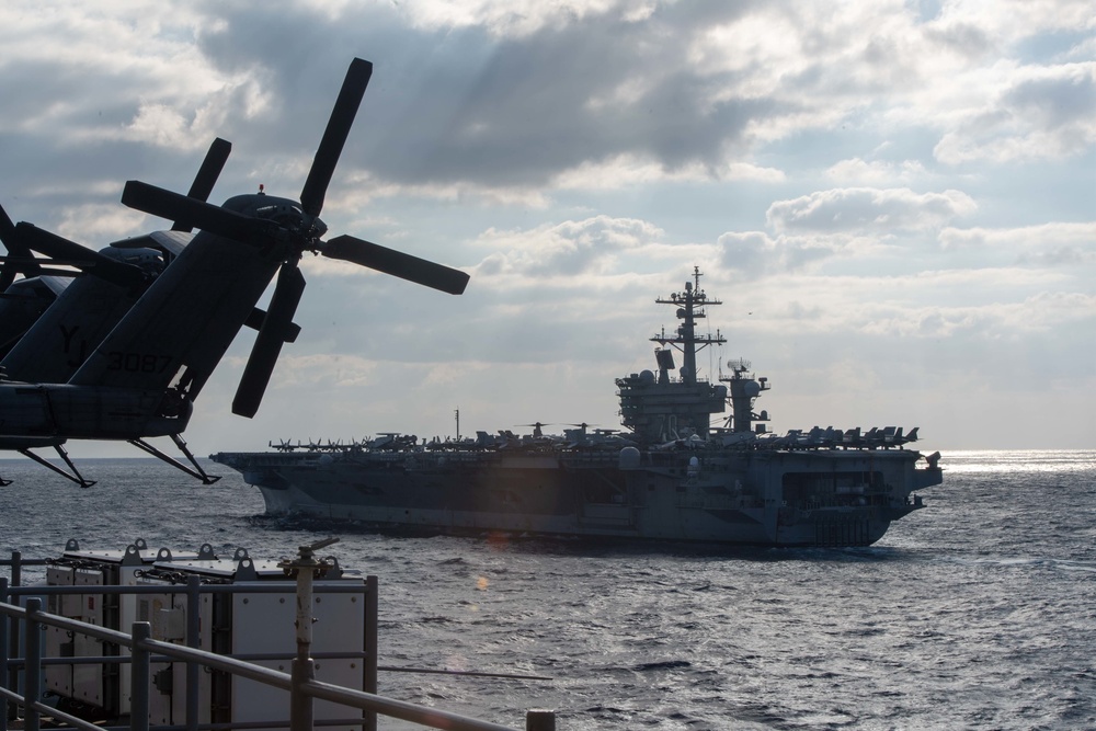 U.S. Navy conducts formation exercise.