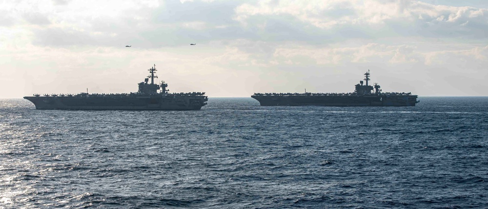 U.S. Navy conducts formation exercise.