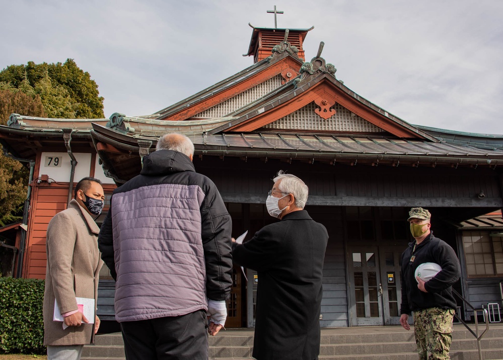 Ayase, Japan, mayor Naval Air Facility (NAF) Atsugi historical sites tour.