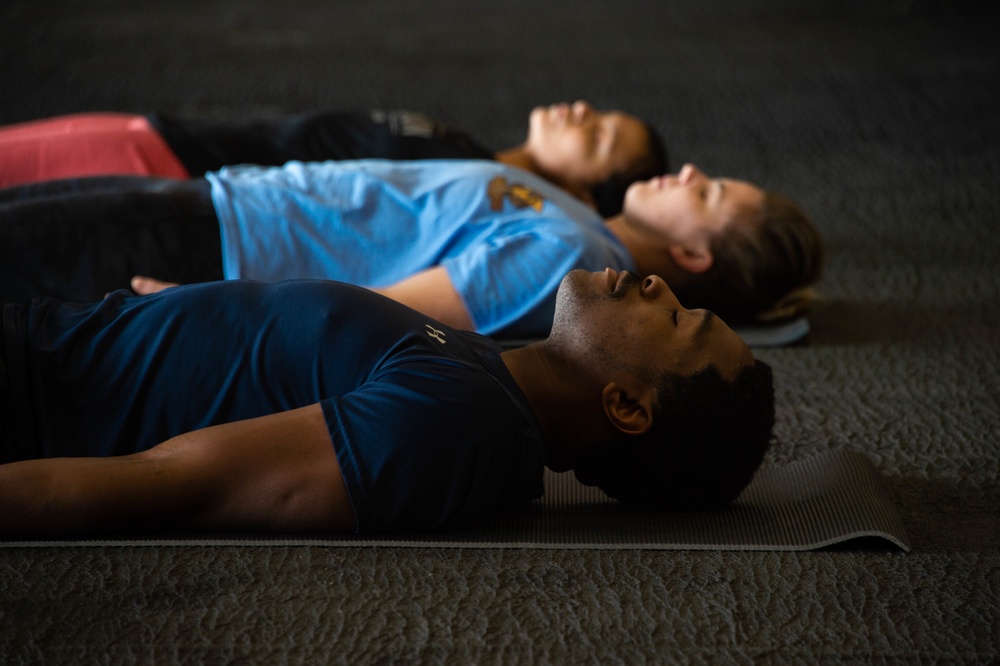 USS Carl Vinson (CVN 70) Sailors Participate in Yoga Class