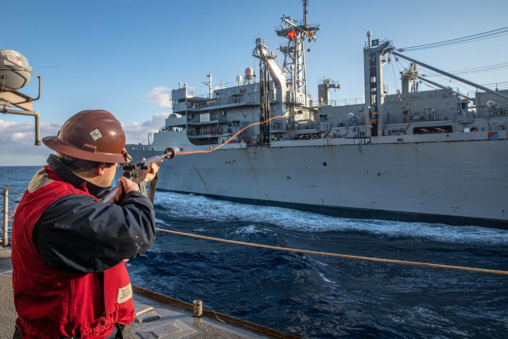 San Jacinto is deployed with the Harry S. Truman Carrier Strike Group on a scheduled deployment in the U.S. Sixth Fleet area of operations