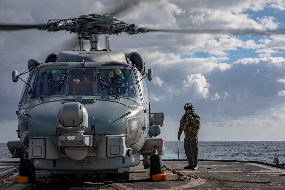 San Jacinto is deployed with the Harry S. Truman Carrier Strike Group on a scheduled deployment in the U.S. Sixth Fleet area of operations