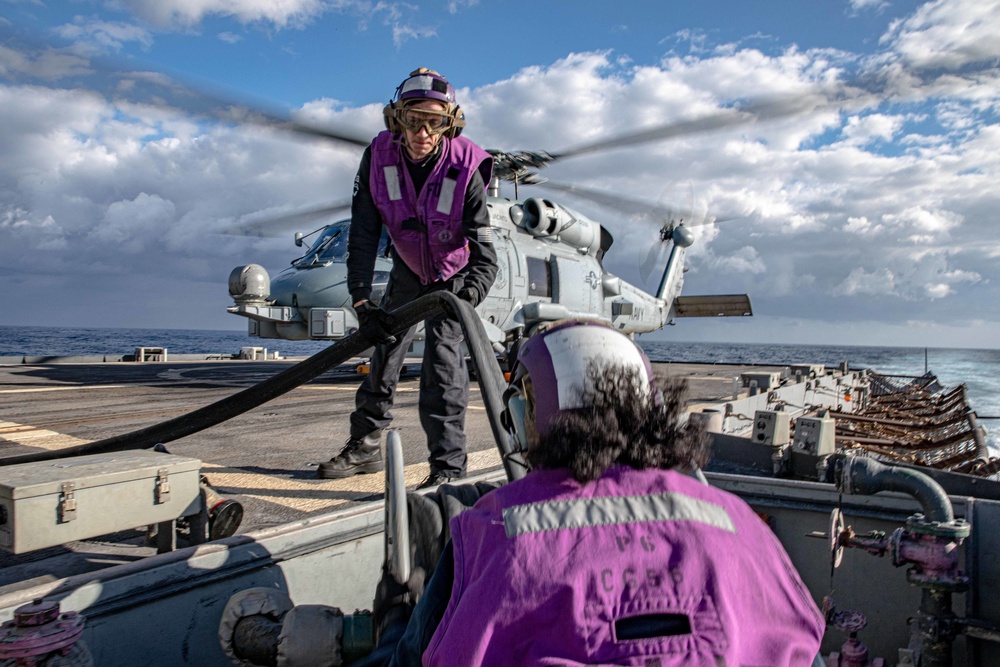 San Jacinto is deployed with the Harry S. Truman Carrier Strike Group on a scheduled deployment in the U.S. Sixth Fleet area of operations