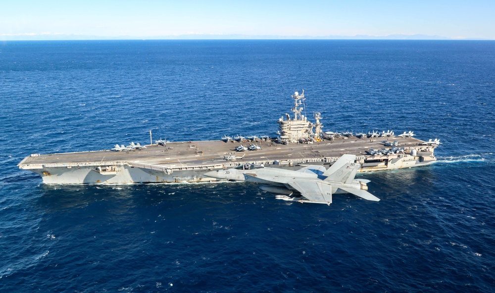 The Harry S. Truman Carrier Strike Group is on a scheduled deployment in the U.S. Sixth Fleet area of operations in support of naval operations to maintain maritime stability and security.