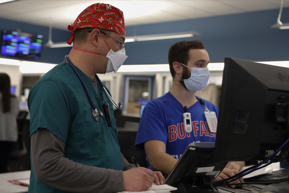 U.S. Navy medical team joins Erie County Medical Center hospital staff’s fight against COVID.