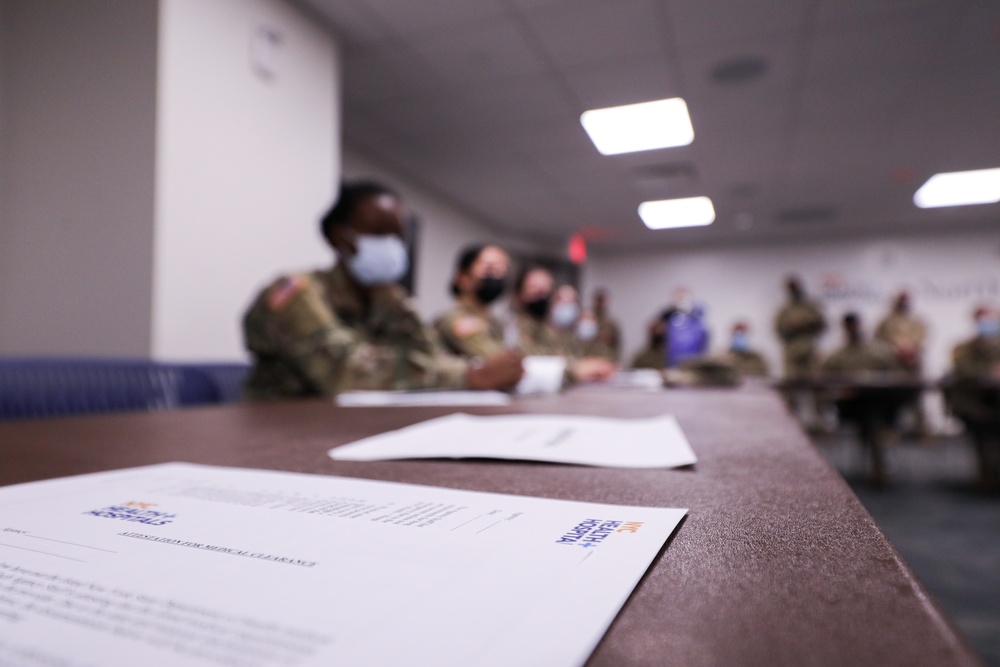 U.S. Army military medical teams arrive at NYC Health + Hospitals/North Central Bronx in Bronx, New York.