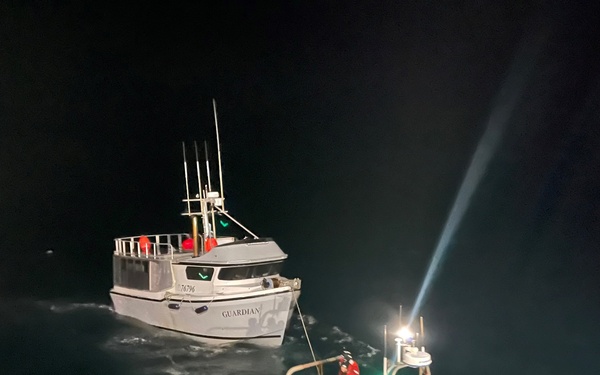 Coast Guard Cutter Fir saves unmanned, adrift fishing vessel from running aground in Dry Spruce Bay, Alaska