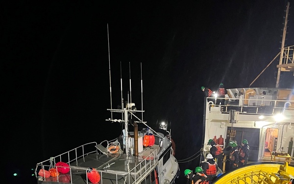 Coast Guard Cutter Fir saves unmanned, adrift fishing vessel from running aground in Dry Spruce Bay, Alaska