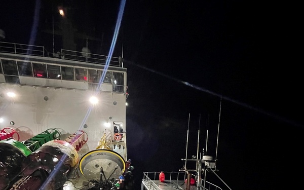 Coast Guard Cutter Fir saves unmanned, adrift fishing vessel from running aground in Dry Spruce Bay, Alaska