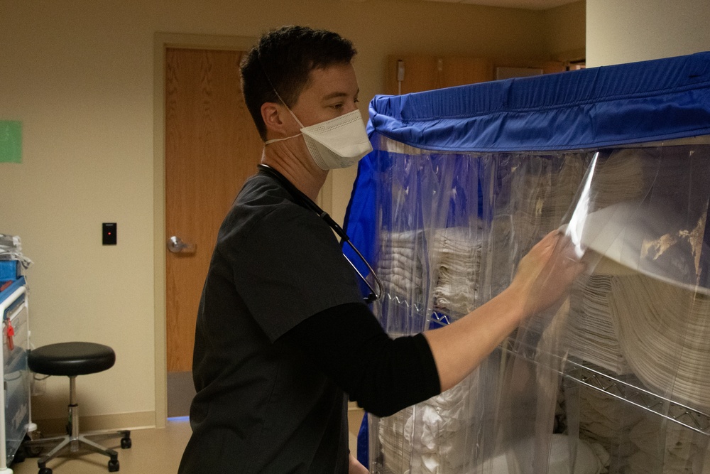 Military medical personnel supports hospital staff in Farmington, New Mexico