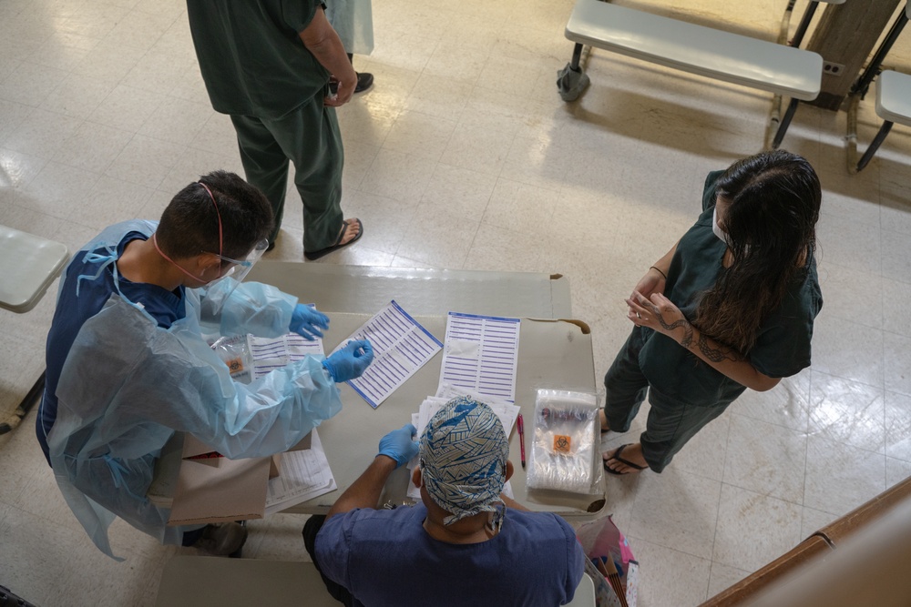 Hawaii National Guard mass swab tests prisons