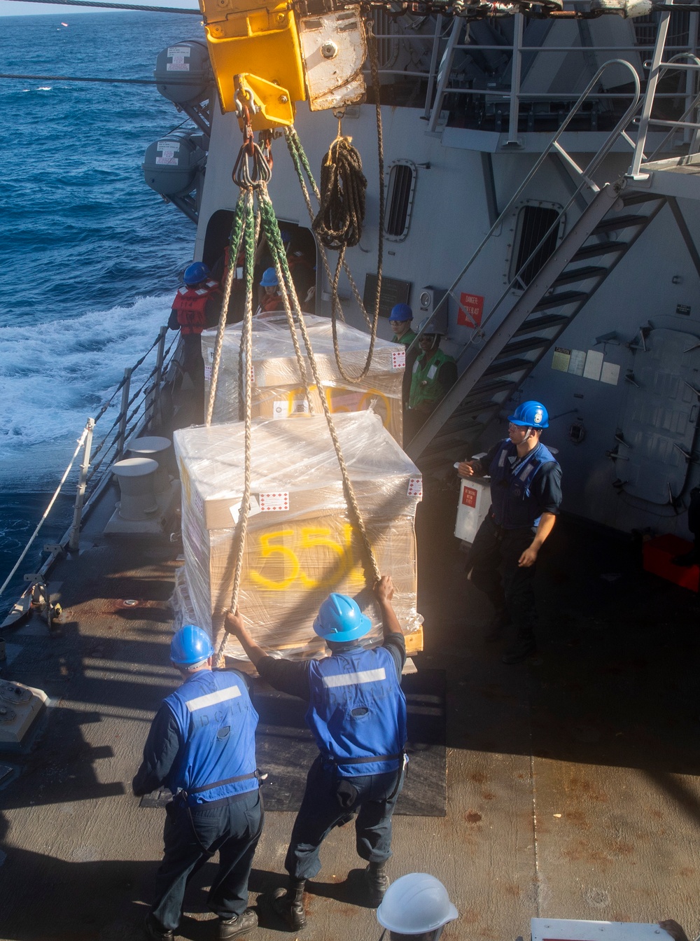 Sailors Aboard USS Ralph Johnson (DDG 114) Conduct Replenishment-at-Sea