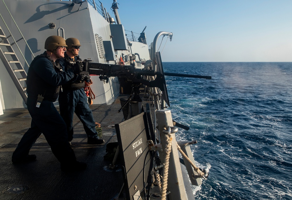 Sailors Aboard USS Ralph Johnson (DDG 114) Conduct Live-Fire Exercise