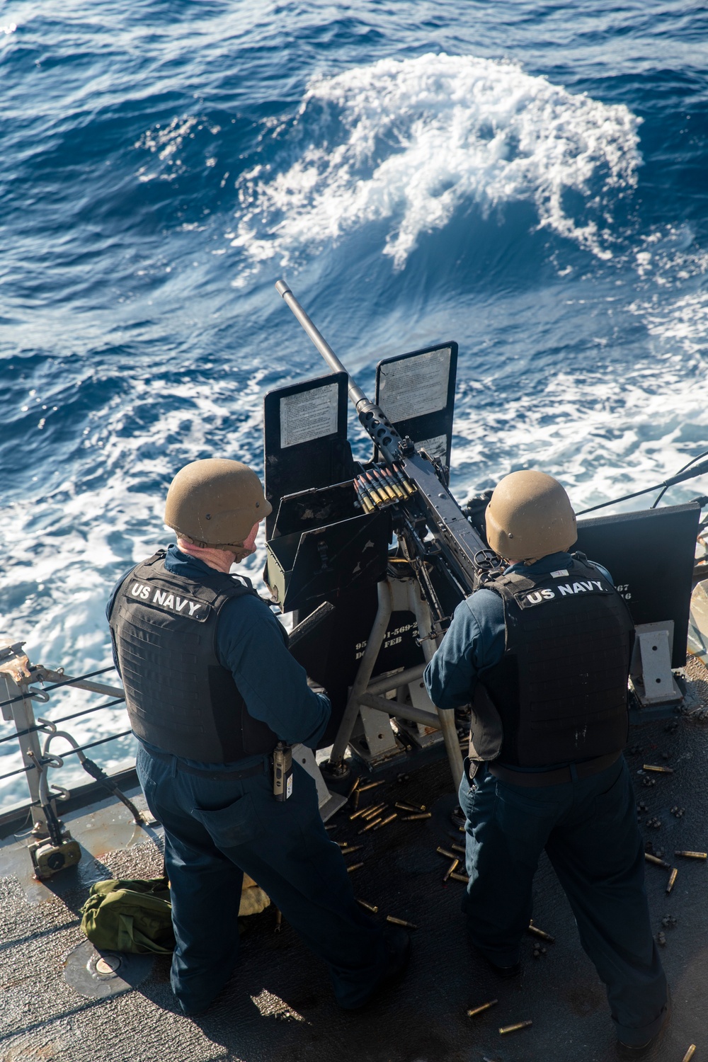 Sailors Aboard USS Ralph Johnson (DDG 114) Conduct Live-Fire Exercise