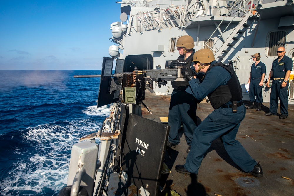 Sailors Aboard USS Ralph Johnson (DDG 114) Conduct Live-Fire Exercise