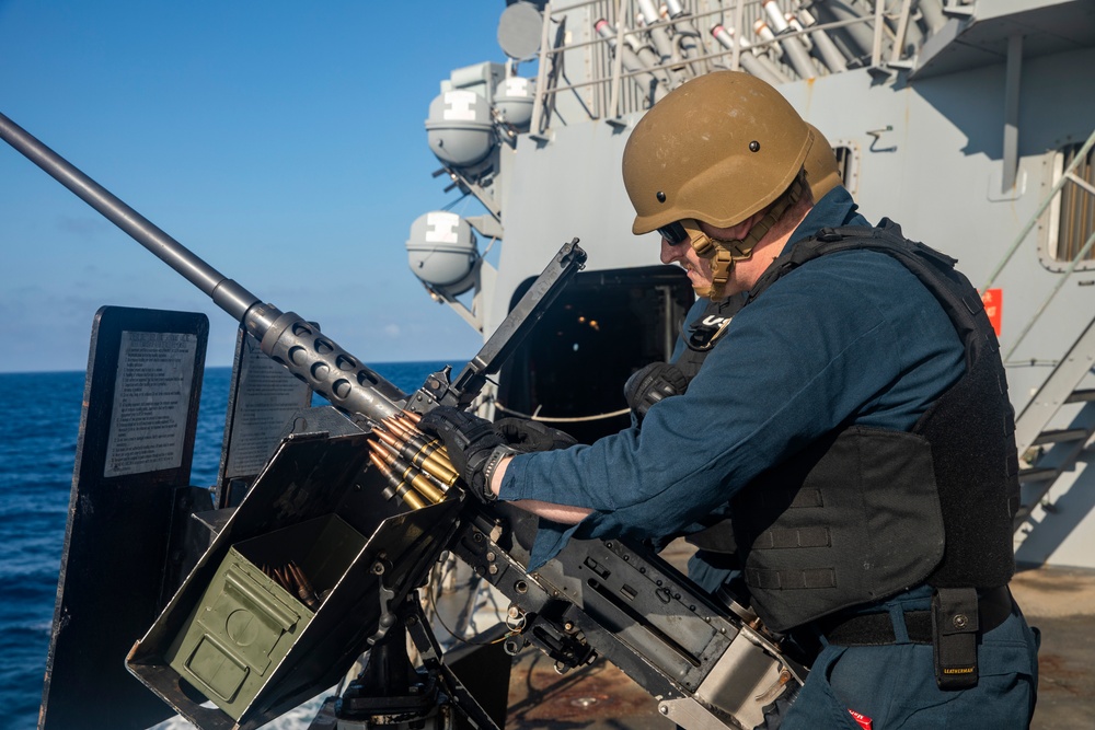 Sailors Aboard USS Ralph Johnson (DDG 114) Conduct Live-Fire Exercise