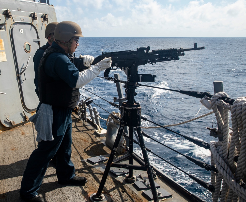 Sailors Aboard USS Ralph Johnson (DDG 114) Conduct Live-Fire Exercise