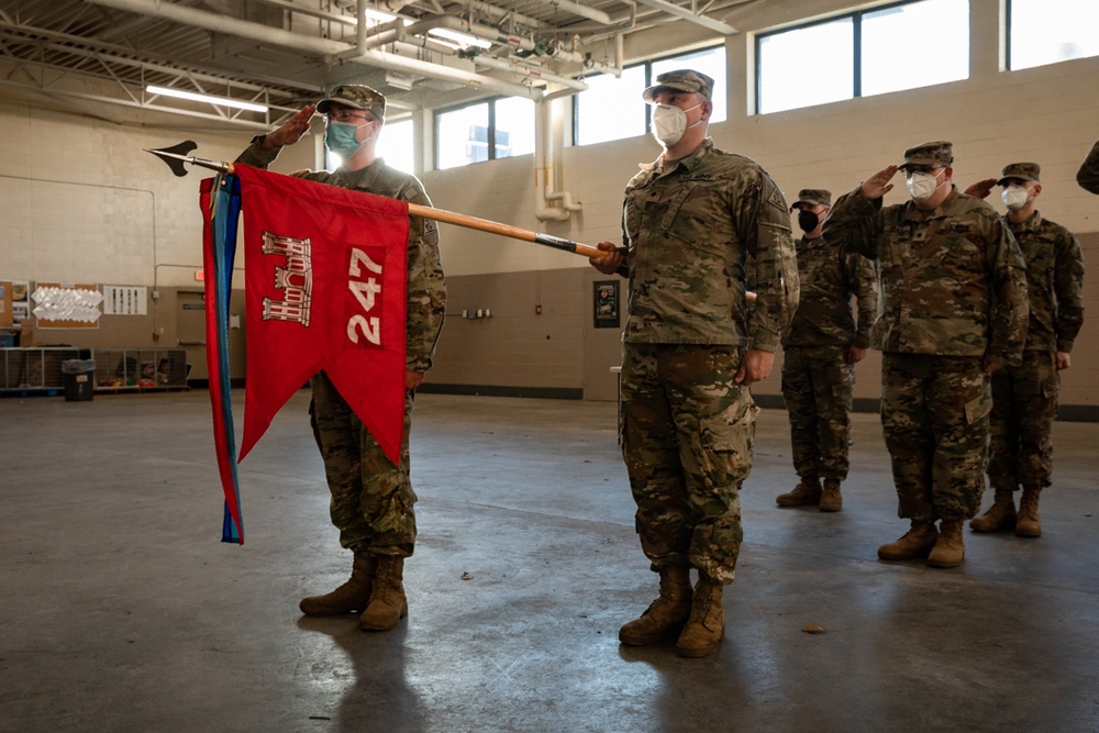 247th Engineer Detachment (Well Drilling) wishes farewell during Change of Responsibility ceremony
