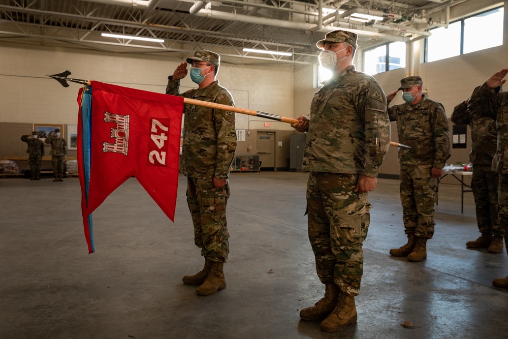 247th Engineer Detachment (Well Drilling) wishes farewell during Change of Responsibility ceremony