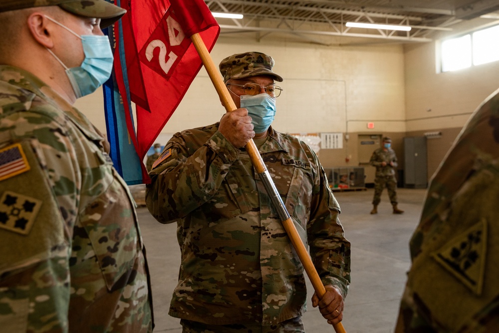 247th Engineer Detachment (Well Drilling) wishes farewell during Change of Responsibility ceremony