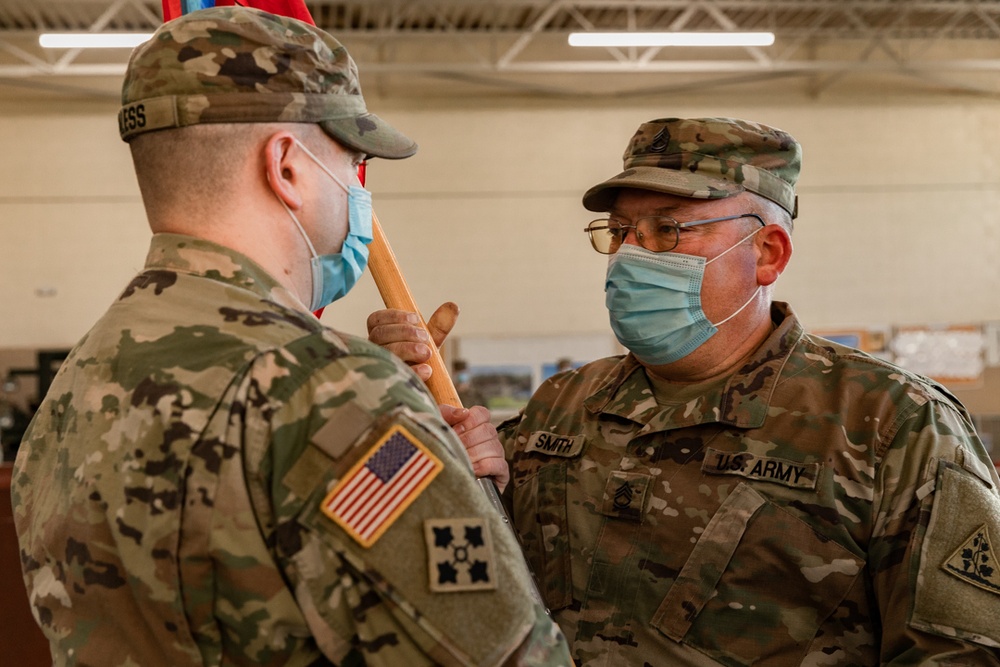 247th Engineer Detachment (Well Drilling) wishes farewell during Change of Responsibility ceremony