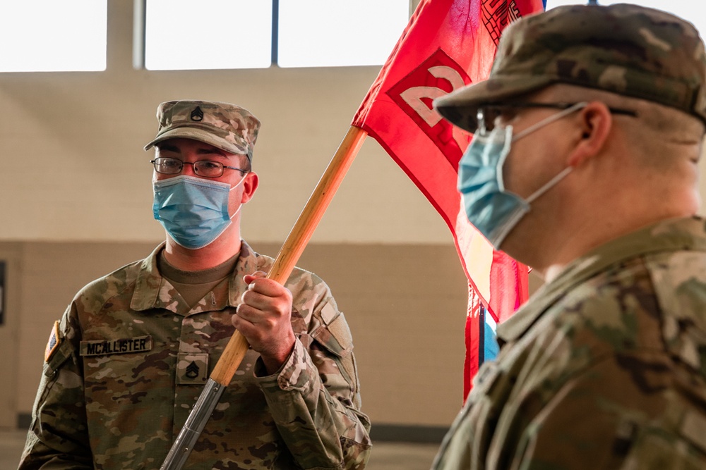 247th Engineer Detachment (Well Drilling) wishes farewell during Change of Responsibility ceremony