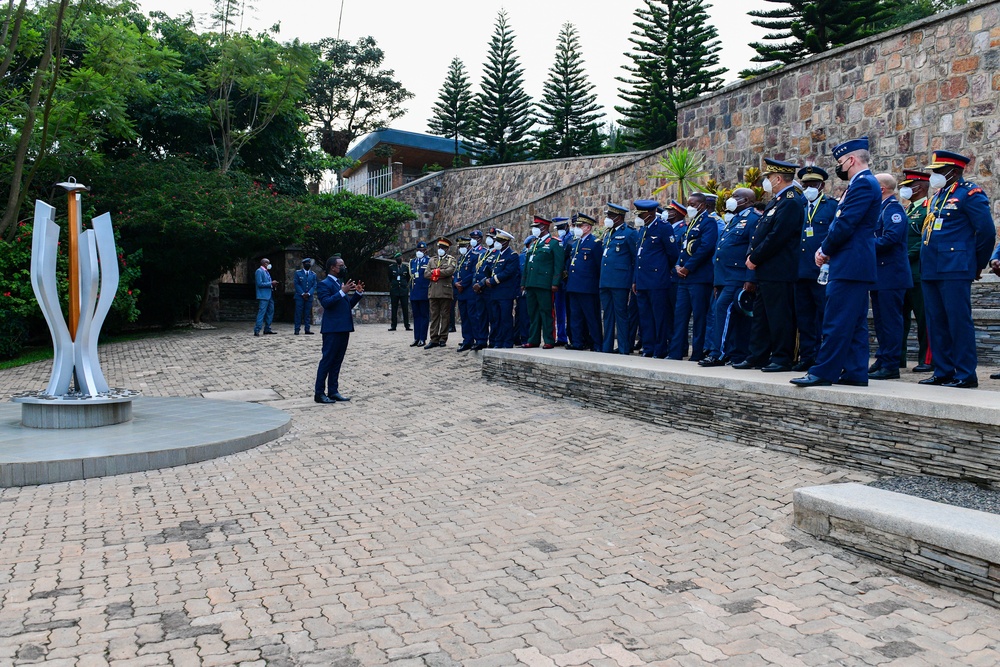 AACS Air Chiefs learn about Rwandan history at Genocide Memorial