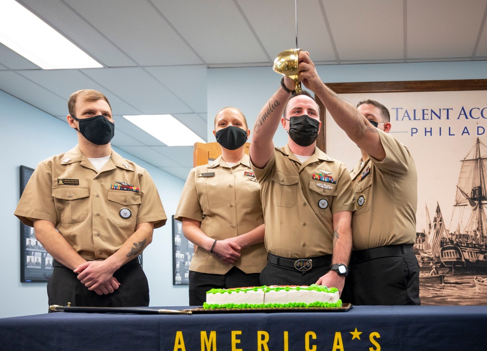 Four NTAG Philadelphia Sailors are advanced to the next paygrade